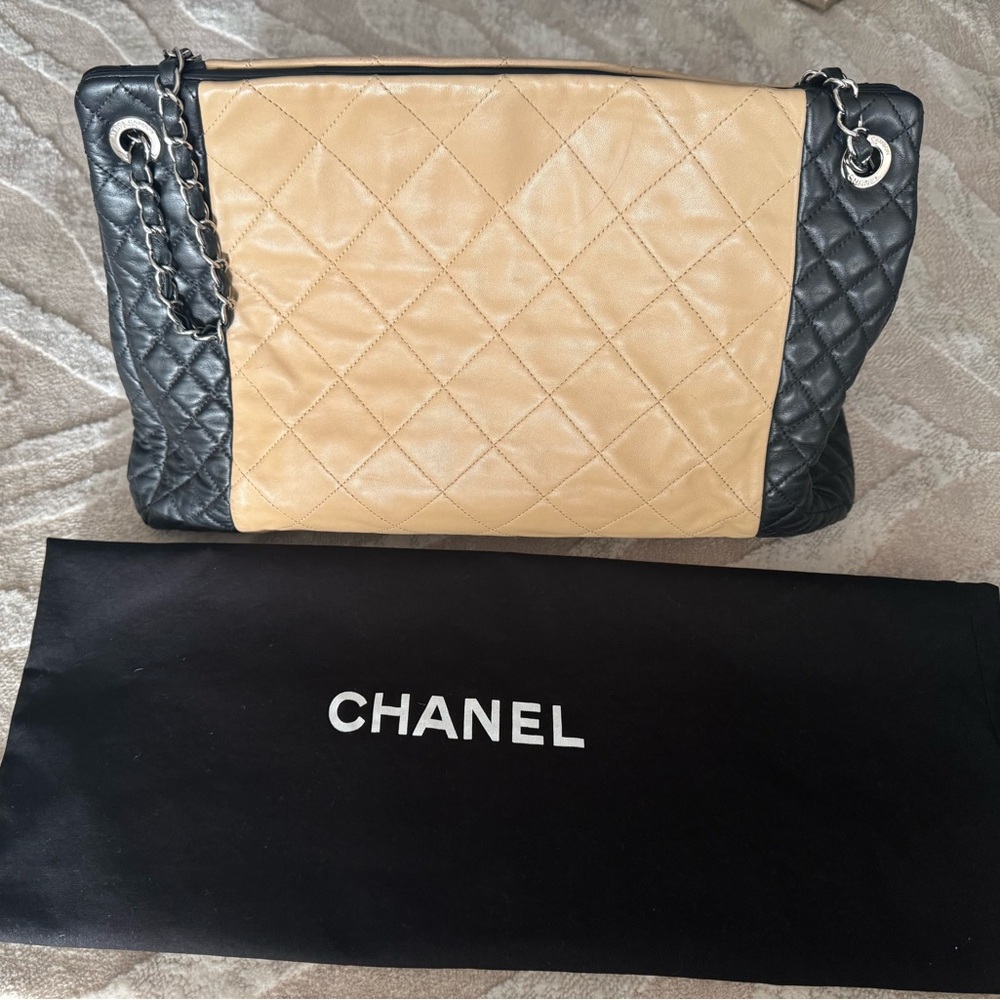CHANEL Lambskin Quilted CC Shopping Tote